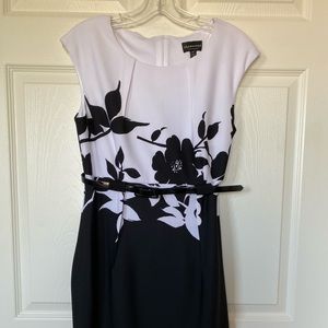 Connected Apparel Cap Sleeve Belted Dress Size 10P